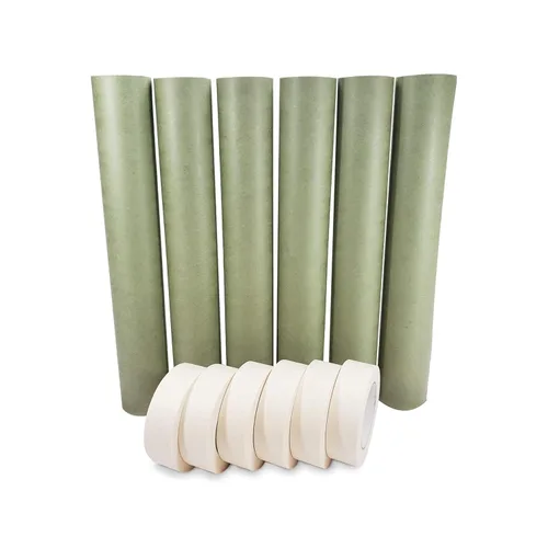 Miniatura 8 de IDL Packaging Juego de papel de enmascaramiento y cinta, papel marrón de 18 pulgadas x 60 yardas (6 rollos) y cinta blanca de 1.41 pulgadas x 60
