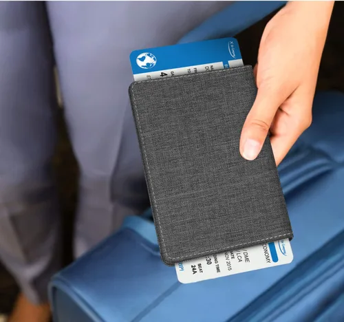 Miniatura 8 de Fintie - Funda para tarjetas y pasaporte de piel sintética bloqueo RFID cartera de viajes APPA107US
