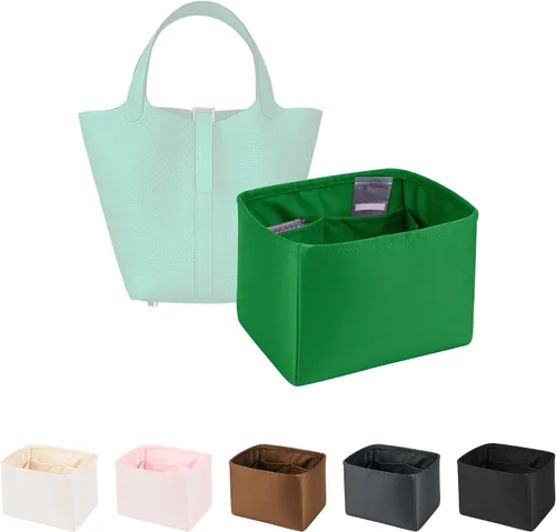 Organizador de bolso para bolsa de lujo, tela de satén ligera y suave con bolsillos, ideal para viajes, compras y uso diario, opciones multicolor,
