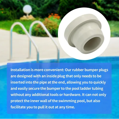 Miniatura 4 de Parachoques de escalera de piscina para piscina enterrada – Escalera de goma para piscina de 1.9 pulgadas, tubo de escalera de piscina protege