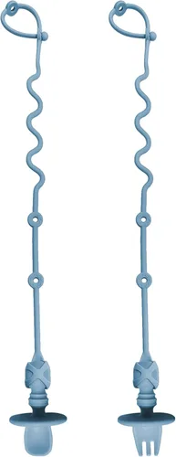 Miniatura 8 de 4PK - Cuchara y tenedor para bebé con correas de soporte para niños mayores de 6 meses, correa esencial de viaje para silla alta, babero o muñeca