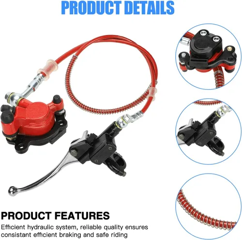 Miniatura 6 de YOXUFA Kit de Frenos Hidráulicos para Mini Bicicleta con Rotor de Freno de Disco Trasero de 180mm Reemplazo para Baja Doodle Bug DB30 Blitz Dirt Bug