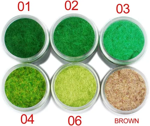 Miniatura 2 de NWFashion 6 unidades de 4.2 fl oz de césped estático para aderezo de flocado de árboles de flocado para jardín de hadas, accesorios en miniatura