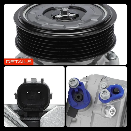 Miniatura 9 de A-Premium Compresor de aire acondicionado con embrague compatible con Audi A4, A4 Quattro, 2006 2007 2008 2009 2010, L4 2.0L