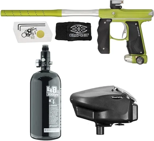 Empire Mini GS - Marcador electrónico de pistola de paintball con tanque de paintball 48/3000 HPA y combo de cargador de paintball electrónico Mini