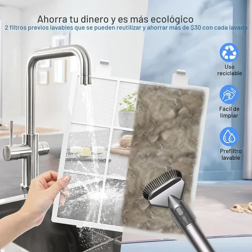 Miniatura 6 de DAYETTE Purificador de aire para el hogar habitación grande de hasta 3000 pies cuadrados con 2 filtros HEPA H14, purificadores de aire