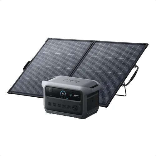 Anker SOLIX C2000 Gen 2 Estación de energía portátil con panel solar bifacial de 200 W, generador solar de 2,400 W (pico 4,000 W), carga completa en