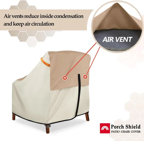 Miniatura 8 de Porch Shield Funda para muebles de patio, funda rectangular de 108 x 70 pulgadas con funda para silla de exterior, 34 pulgadas de ancho x 37