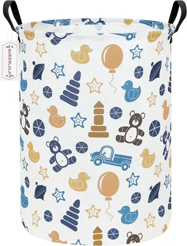 Miniatura 39 de Cesta de almacenamiento grande de QUEENLALA, plegable y redonda, cesta de almacenamiento, cesta de la colada/cuarto de baño/decoración del Juguetes