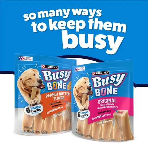 Miniatura 9 de Purina Busy Bone - Golosinas masticables para perros adultos, mantequilla de maní, bolsa de 6
