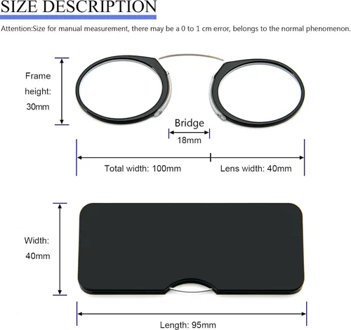 Miniatura 4 de DXYXYO Mini Gafas de Lectura Sin Brazos con Clip para la Nariz para Hombre y Mujer, 2 Pack, Lectores delgados y Compactos con Estuche Portátil