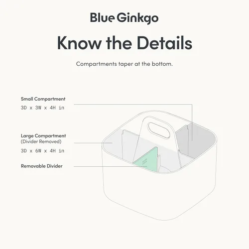 Miniatura 4 de BLUE GINKGO - Organizador apilable pequeño para baño, oficina, manualidades o suministros escolares, transportador portátil hecho en Corea Azul