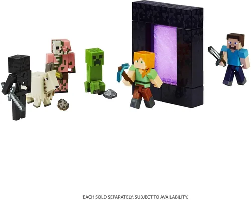 Miniatura 6 de Minecraft Creeper Figura de acción, 3.25 pulgadas, con 1 pieza de construcción y 1 accesorio, juguete de construcción inspirado en los videojuegos