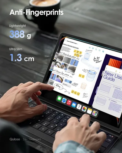 Miniatura 7 de Funda para iPad de 11ª (A16, 2025)/10ª generación con teclado, funda magnética desmontable para teclado Bluetooth inalámbrico para iPad de 10.9