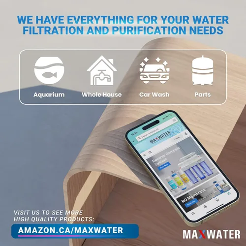 Miniatura 7 de Max Water Filtro de sedimentos de 1 micrón, 20 x 4.5, cartucho de repuesto para sistema de filtración de agua BB para toda la casa compatible