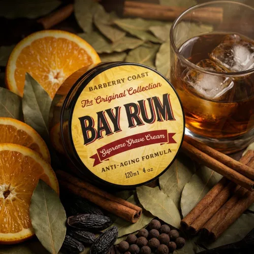 Miniatura 6 de Crema de afeitar de ron Bay para hombres, hecha con manteca de karité, té blanco e ingredientes naturales, llena de calmantes, hidratantes