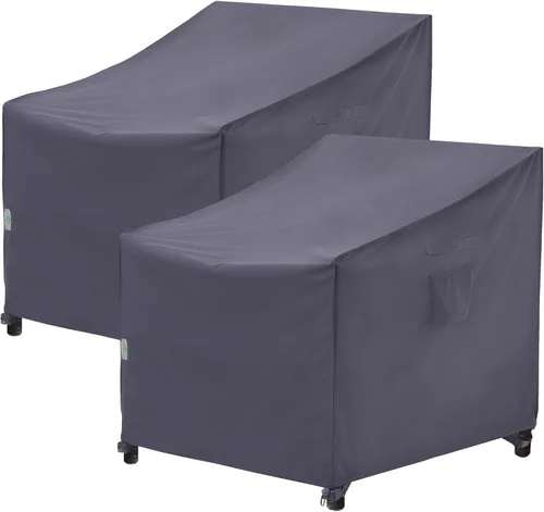 Miniatura 10 de F&J Outdoors Fundas para Sillas de Patio, Funda para Silla de Descanso de Asiento Profundo y Silla de Comedor, De Alta Resistencia, Impermeable, Gris