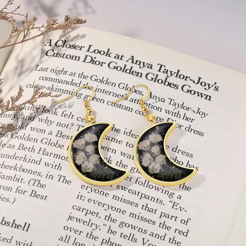 Miniatura 99 de Forget-Me-Not and Queen Anne's Lace Pressed Wildflower Earrings Pressed Flower Earrings Handmade Drop and Dangle Earrings Gift for Woman