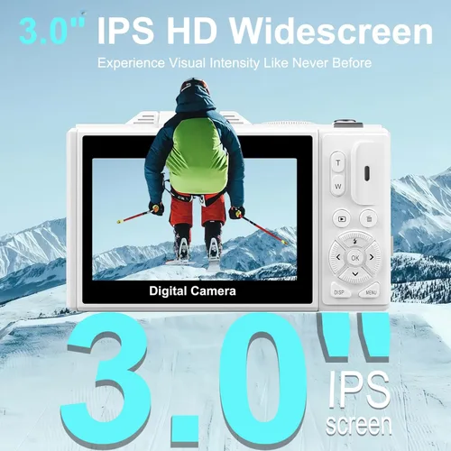 Miniatura 6 de Cámara digital 5K para fotografía - Cámara WiFi de 75MP para YouTube - Cámaras digitales UHD 18X Zoom con pantalla abatible de 3 pulgadas 180°