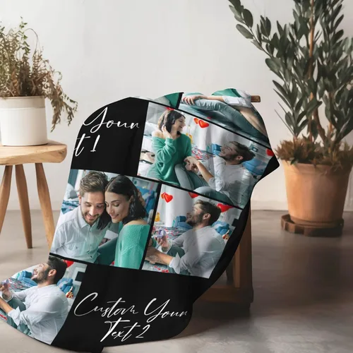 Miniatura 5 de Manta personalizada para adultos, manta de fotos personalizada para parejas, familia, niños, mascotas, regalo para cumpleaños, aniversario, Navidad