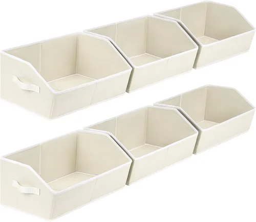 Miniatura 11 de Homsorout Organizador trapezoidal para armario, cestas grandes para organizar, caja de almacenamiento de tela para estantes, cubos de almacenamiento