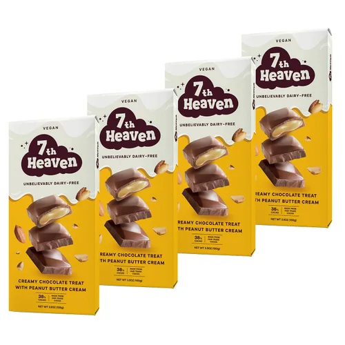 Miniatura 11 de 7th Heaven, Barras veganas de chocolate con leche de avena: crema de avellana (3.5 oz - paquete de 4), chocolate saludable, regalo perfecto de San