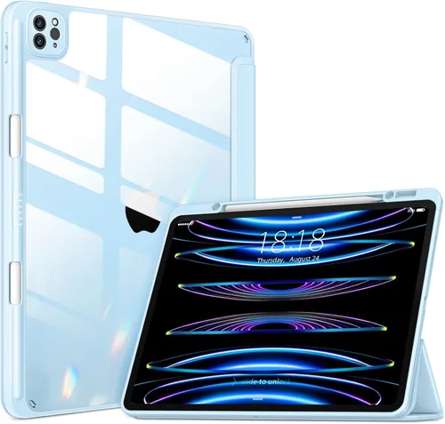 Miniatura 10 de VIKESI Funda para iPad Pro 12.9 6ª/5ª/4ª/3ª/3ª generación 2022/2021/2020/2018, marco de TPU a prueba de golpes, soporte para lápiz integrado