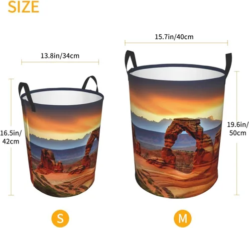 Miniatura 5 de Arches National Park - Cesta circular impermeable con asas para ropa, juguetes, pequeña