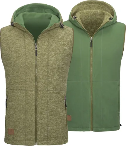 Miniatura 26 de Little Donkey Andy Chaleco de forro polar reversible para hombre, ligero, cálido, sin mangas, con capucha, para senderismo, caminar, viajar