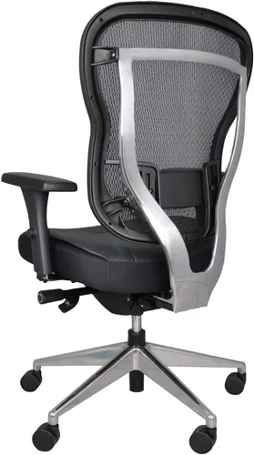 Miniatura 6 de Oak Hollow Furniture Aloria Series - Silla de oficina ergonómica ejecutiva para computadora, cojín de asiento de piel auténtica, respaldo de malla