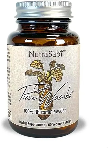 PureSabi - Polvo de rizoma de wasabi de grado nutracéutico en cápsulas veganas - de plantas de Wasabia Japonica cultivadas orgánicamente,