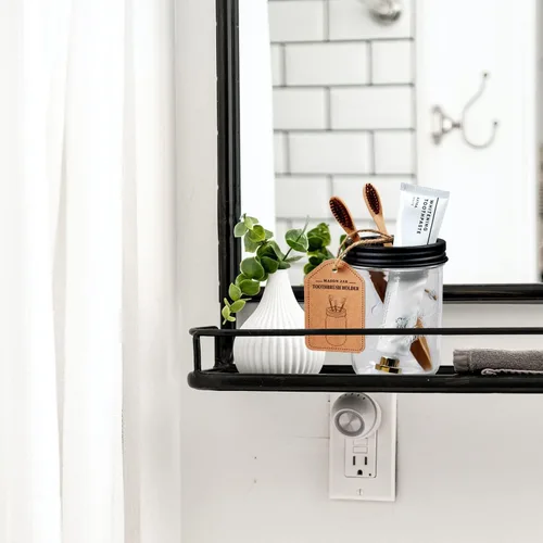 Miniatura 5 de Amolliar Mason Jar Soporte para Cepillos de Dientes - Acero Inoxidable a Prueba de Óxido - Sostiene 2 Cepillos de Dientes y Pasta Dental