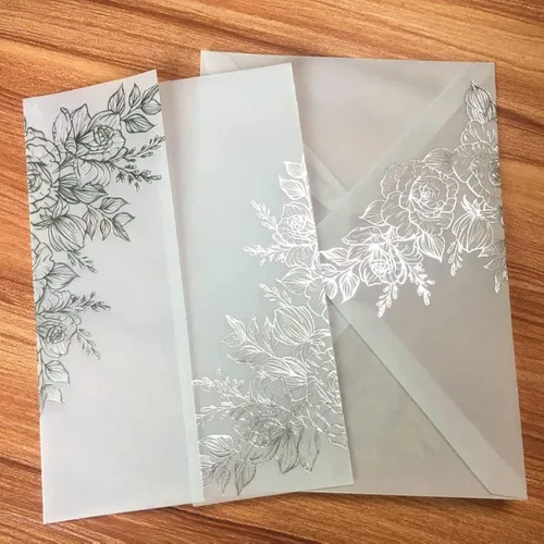 Miniatura 7 de LUCKY STAR 25 juegos de tarjetas de invitaciones de boda con sobres, hojas interiores en blanco para despedida de soltera, fiesta de bebé, Lámina