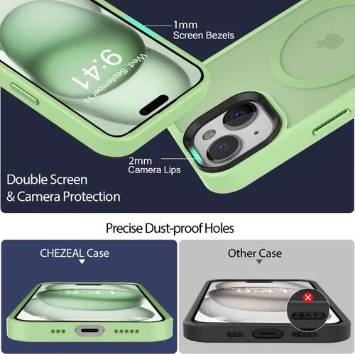 Miniatura 116 de Fuerte magnético para iPhone 11, compatible con Magsafe, [resistente a caídas de 13 pies] Funda trasera translúcida mate con sensación de piel