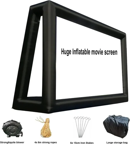 Miniatura 5 de Pantalla de película inflable de 28 pies para exteriores, proyección frontal y trasera, pantalla de proyector portátil para escuela, iglesias
