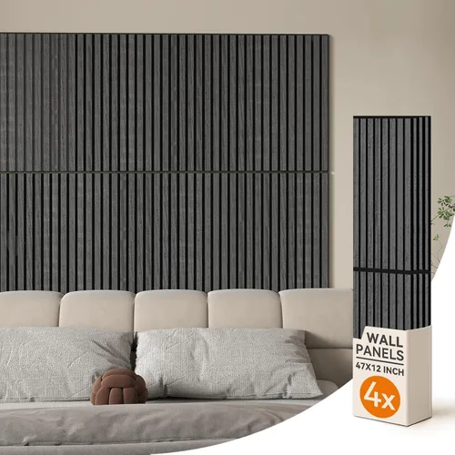 Miniatura 11 de Upick Paneles de pared acústicos plegables, paquete de 4 paneles de madera MDF de 48 x 12.6 pulgadas para pared, paneles de pared absorbentes
