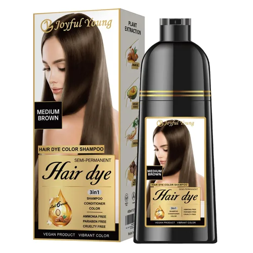 Miniatura 26 de Joyful Young Champú para teñir el cabello natural 3 EN 1, color de cabello para cobertura de canas, champú para teñir el cabello para mujeres