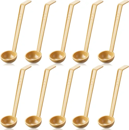 Miniatura 10 de Tioncy 10 cucharones pequeños de 1 onza de 7.1 pulgadas para servir salsa, sopa, aderezo, ponche, salsa, cóctel, jugos de frutas, cuchara