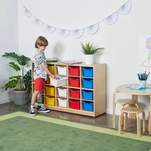 Miniatura 7 de ECR4Kids Cubo de almacenamiento frontal con cucharada, organización multiusos, surtido, 20 piezas