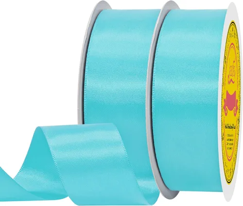 Miniatura 85 de Cinta de satén blanca antigua de doble cara de 1-1/2 pulgadas x 50 yardas, cinta de poliéster para envolver regalos, día de San Valentín, bodas