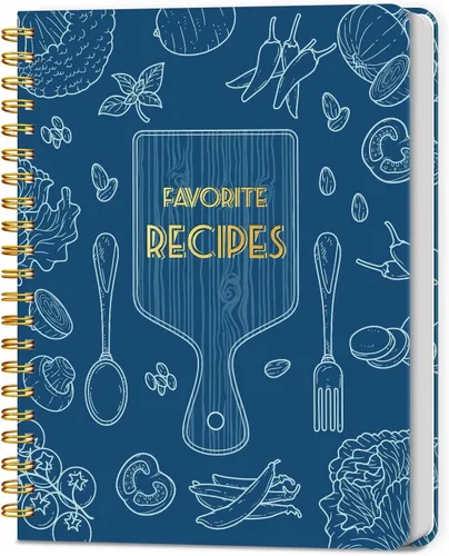 Miniatura 14 de LuBudingJoy Cuaderno de recetas en blanco para escribir en tus propias recetas, página completa de Sprial de tapa dura, organizador de recetas