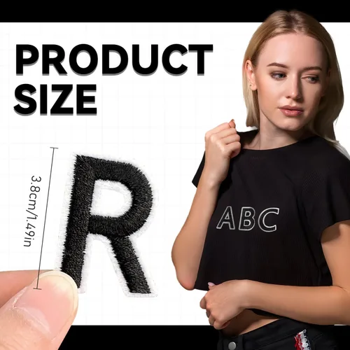 Miniatura 2 de Harsgs 72 parches de letras para planchar con números, parches bordados de letras A-Z números 0-9 para ropa, vestido, sombrero, jeans, accesorios