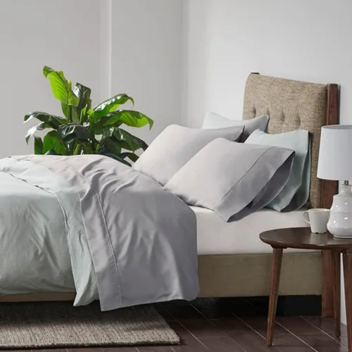 Miniatura 2 de Beautyrest BR - Juego de sábanas de mezcla de algodón refrescante de 600 hilos con bolsillo profundo de 16 pulgadas, para todas las estaciones, Gris