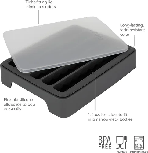 Miniatura 2 de Tovolo Bandeja de cubitos de hielo para botellas de agua crea 5 tubos congelados para botellas de plástico y reutilizables, botella de agua de fácil