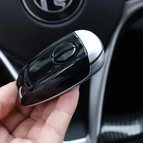 Miniatura 4 de ABS Car Key Shell Key Case Cover Trim para Alfa Romeo Giulia Stelvio 2017-2019 (negro)