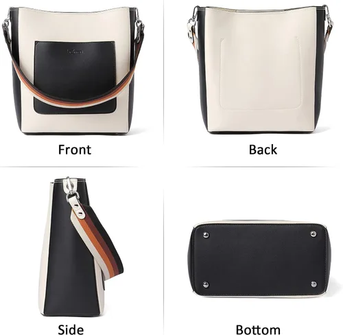 Miniatura 3 de BROMEN - Bolsa de mano de cuero para mujer, bolsa de hombro, bolsa bandolera