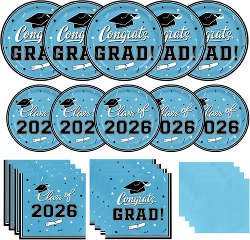 Miniatura 15 de Platos y servilletas de fiesta de graduación Gatherfun 2022 suministros para fiesta de graduación, platos de papel desechables granate, servilletas