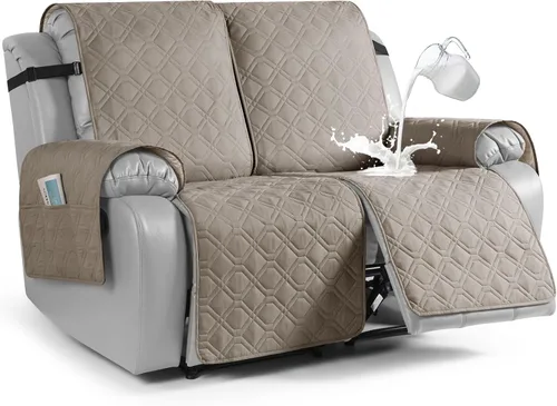 Miniatura 32 de VANSOFY Funda impermeable para sofá reclinable, lavable, funda para sofá reclinable de 1 pieza, protector de muebles con correas elásticas, bolsillo