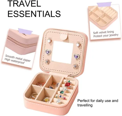 Miniatura 4 de Parima Joyero de viaje para joyas Pequeñas cajas de joyería con iniciales, organizador de joyas, regalos de Navidad para mujeres, mamá, amigas