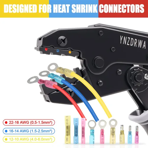 Miniatura 2 de YNZDRWA Herramienta de engarzado para conectores termorretráctiles, herramienta de engarzado de cables mejorada, engarzadora de terminales de cable